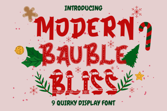 Modern Bauble Bliss Font for Festive Branding