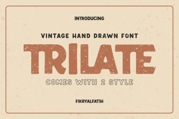 Trilate: A Vintage Display Font for Handmade Creations